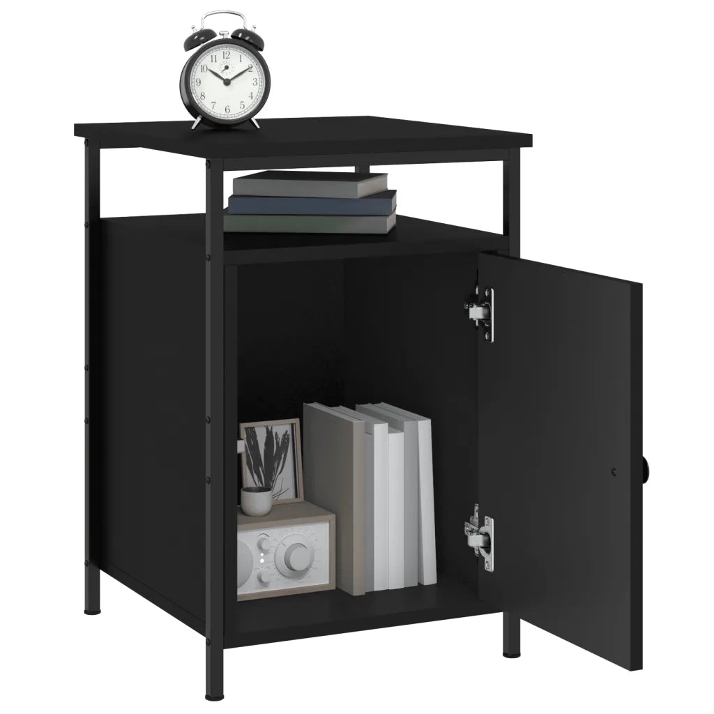 Comodini 2 pz-Set di 2 Tavolino da notte Neri 40x42x60 cm in Legno Multistrato