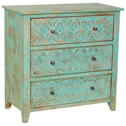 Cassettiera in legno verde, 81 x 40 x altezza 80 cm