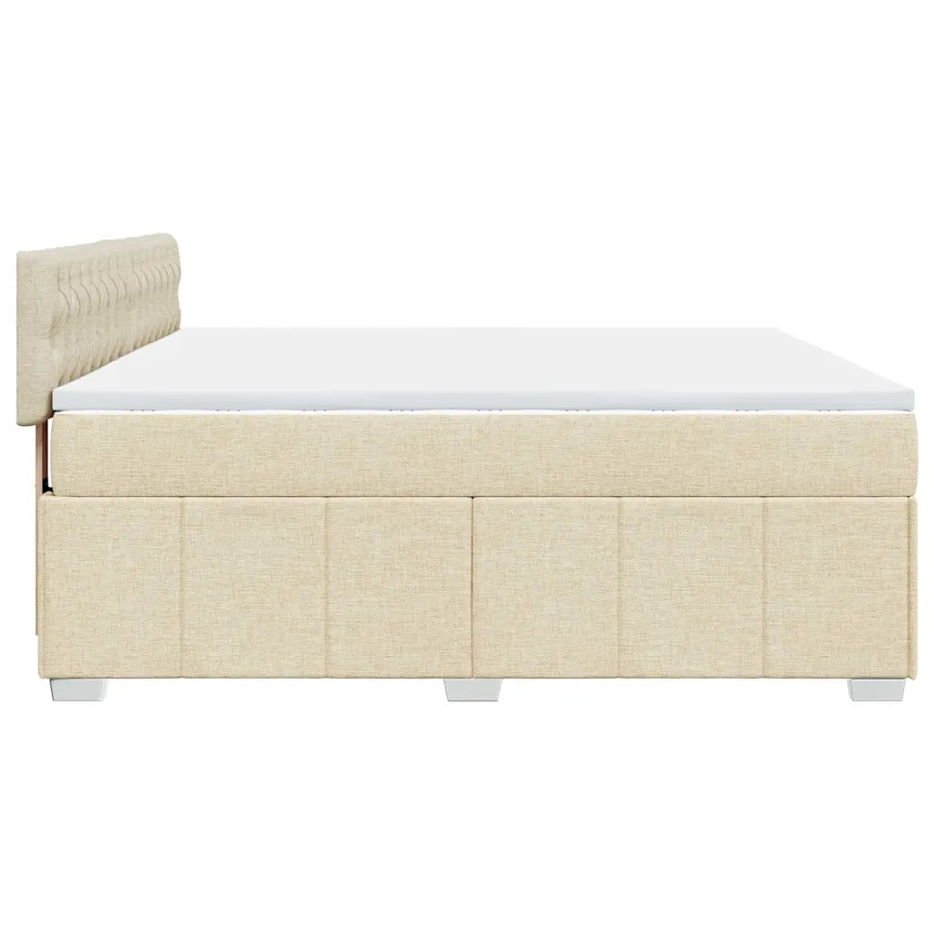 vidaXL Giroletto a Molle con Materasso Crema 180x200 cm in Tessuto