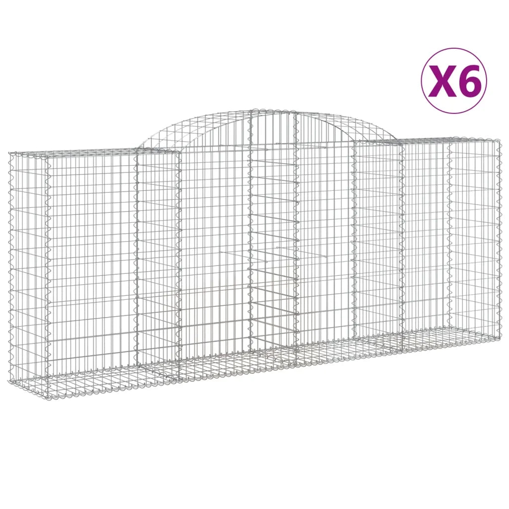 Cesti Gabbioni ad Arco 6 pz 300x50x120/140 cm Ferro Zincato 3146723