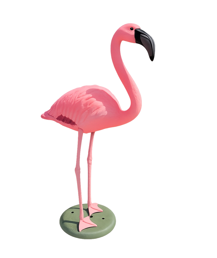 Fenicottero Rosa Decorativo H 80 cm per Laghetti da Giardino