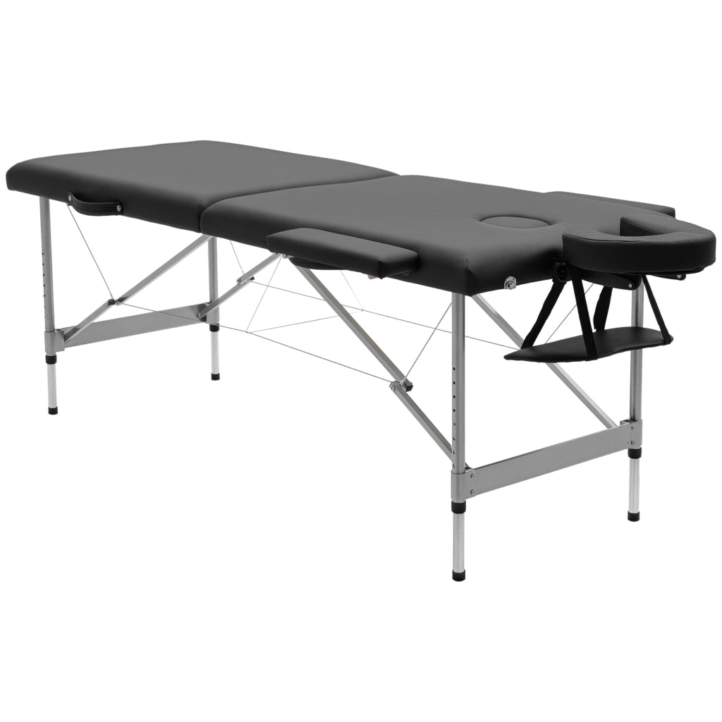 Poltrona Massaggiante Reclinabile Pieghevole ¨C Zephmum ¨C Nero 185x70x58-82 cm