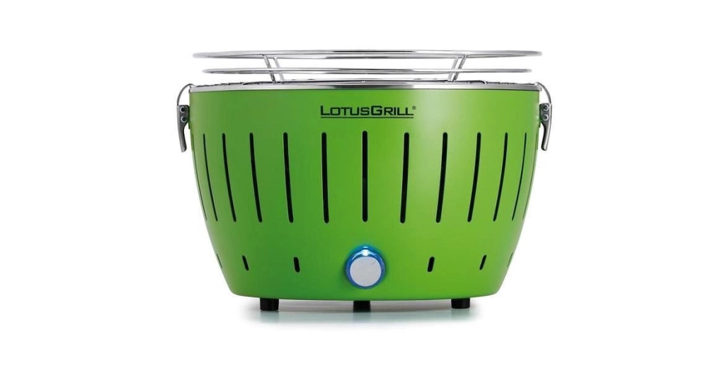 LotusGrill LOG-GR-280 Barbecue a Carbonella con Ventola Elettrica Diametro 29,2 cm Alimentazione USB o 4 Batterie AA colore Verde