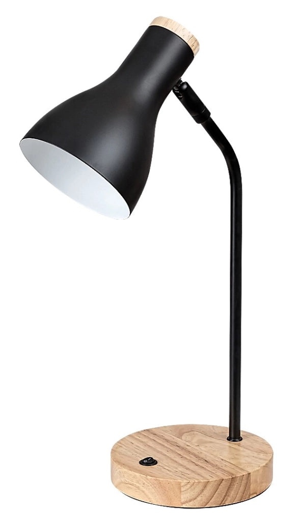 Lampada scrivania base legno nero opaco E14 Ferb Rabalux 74002
