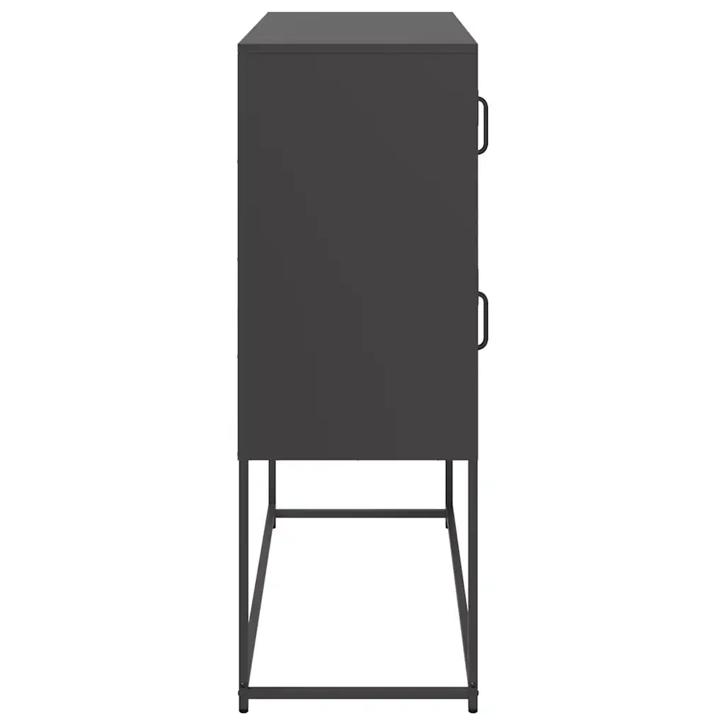 Credenza Nera 100,5x39x107 cm in Acciaio Laminato a Freddo 853422
