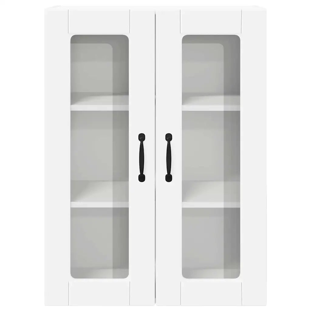 Pensile da cucina | Mobile in vetro da parete PORTO Bianco 60 x 31 x 80 cm