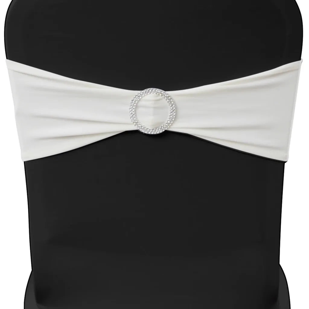 Fascia Elasticizzata Crema Decorativa Sedia con Fibbia Diamante 25 pz