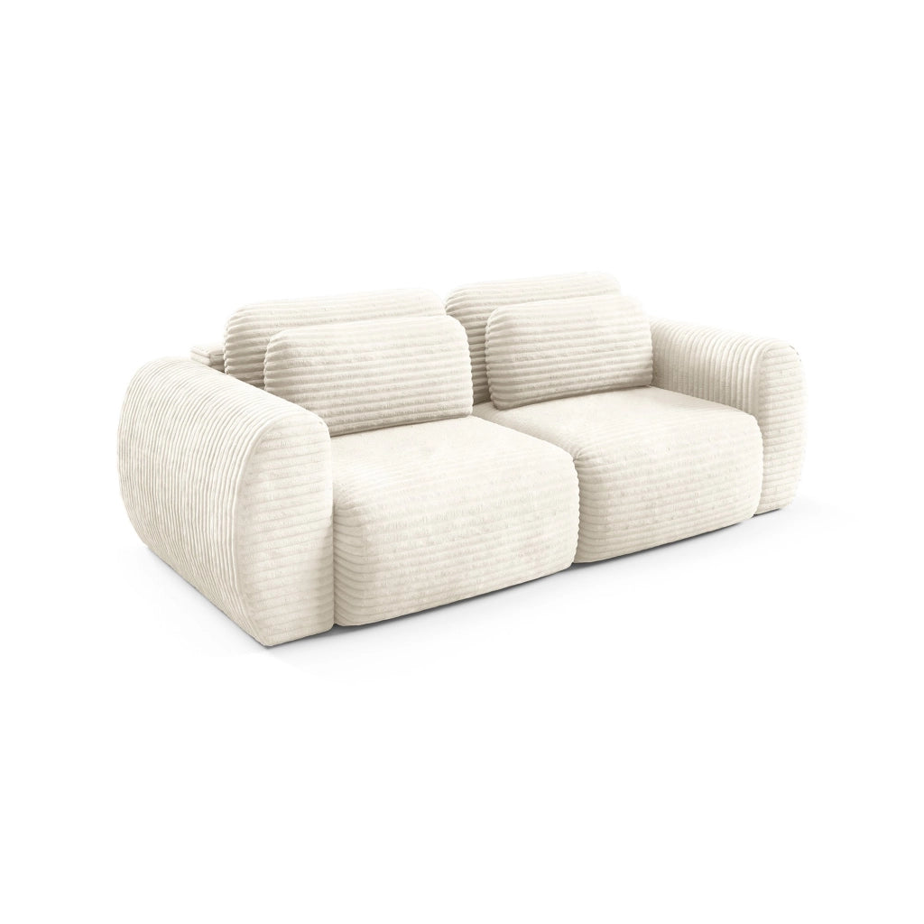 Golgi, Divano Letto 2 Posti Contenitore, 266x121 cm Bianco Crema