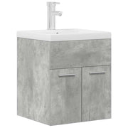 Mobile bagno sospeso dal design moderno 41 x 38,5 x 46 cm con vano contenitore in legno composito grigio cemento 02_0055754