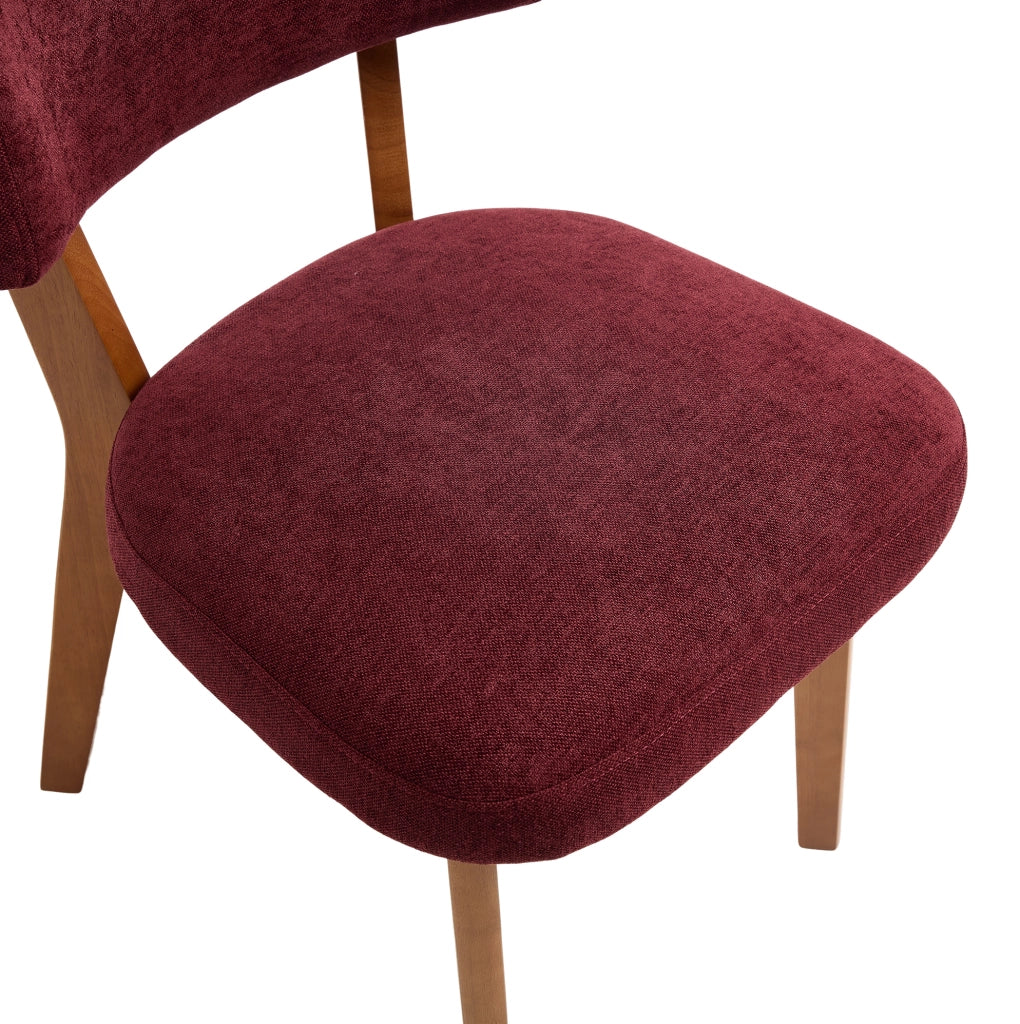 Set 2 sedie da pranzo 54;5x47x77 cm rosso vino in legno; imbottite