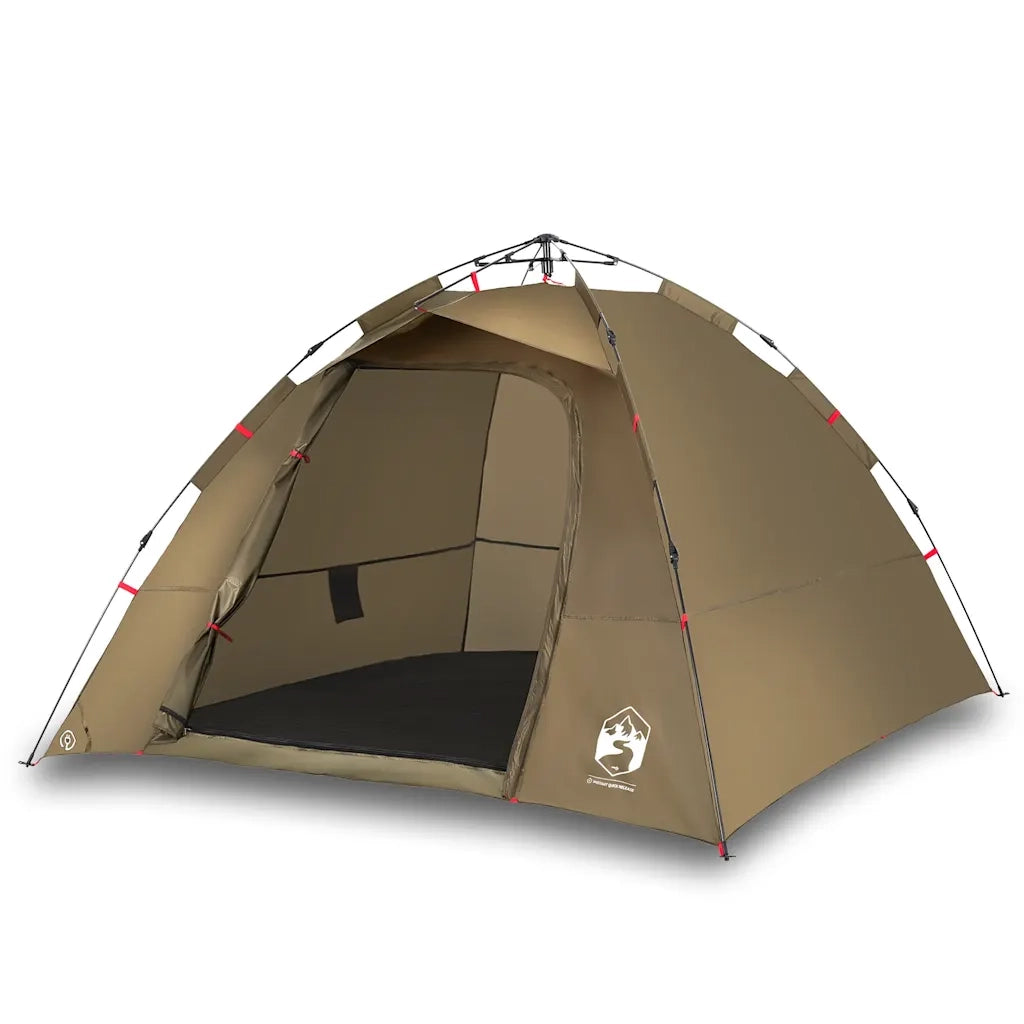 Tenda da Pesca 4 Persone-Tenda da campeggio Verde Oliva a Rilascio Rapido 382694