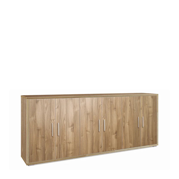 Madia credenza mobile 6 ante 203x41x84Hcm in kit di montaggio colore Noce Stelvio