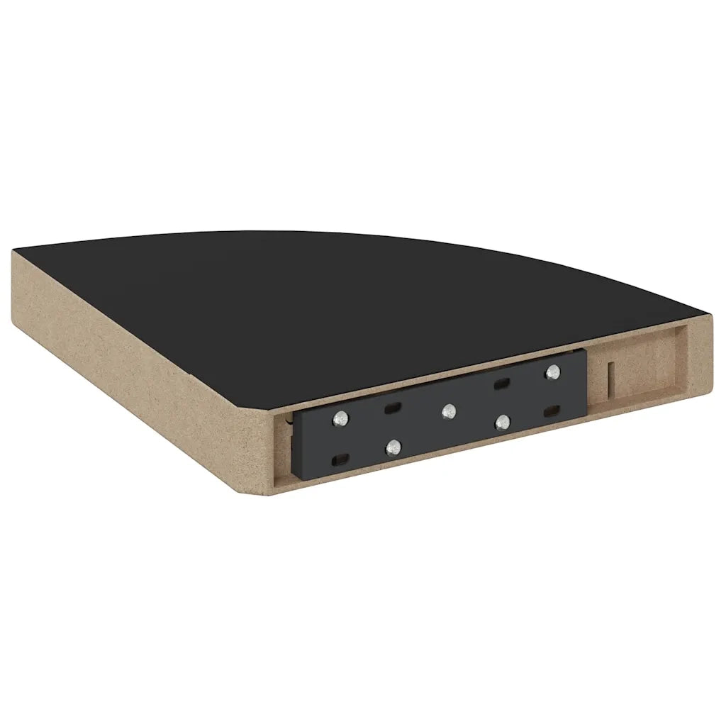 4 pz Scaffali Angolari a Parete | Mensola sospesa Neri 25x25x3,8 cm in MDF