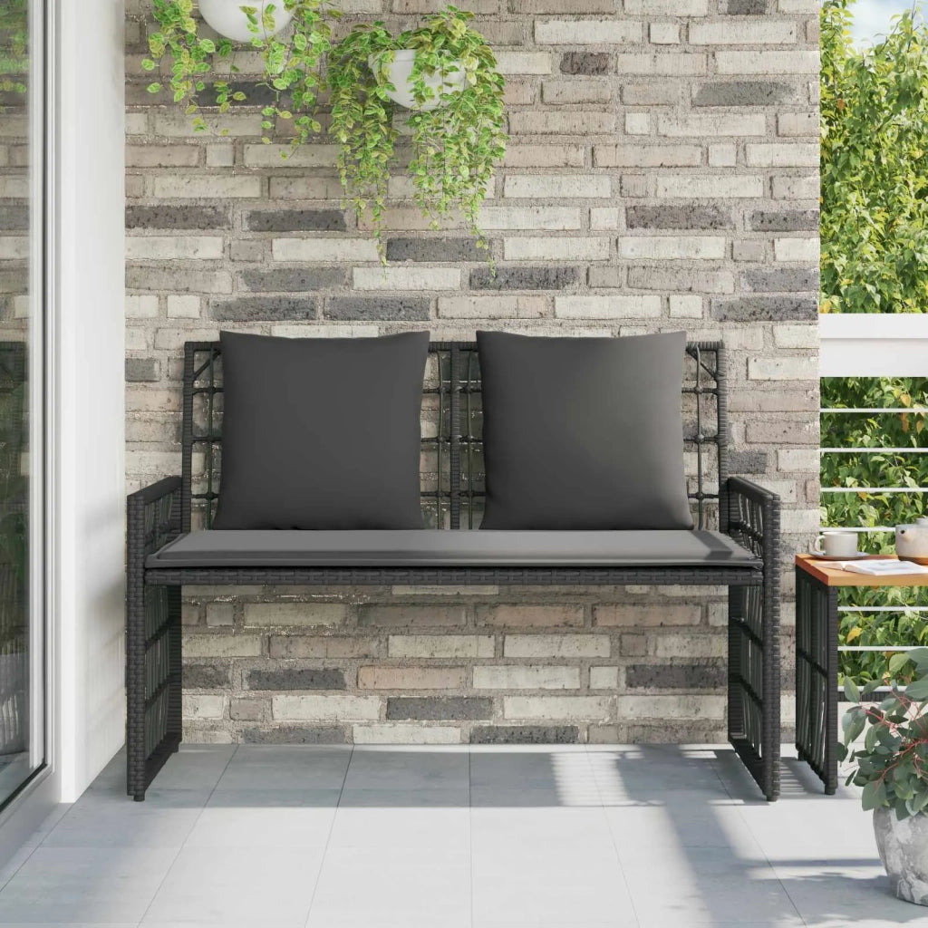 Panchina da esterno Nero e Grigio scuro 116 x 55 x 82 cm