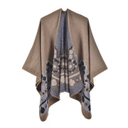 Nuovo scialle diviso in jacquard di cashmere da donna, caldo e spesso.