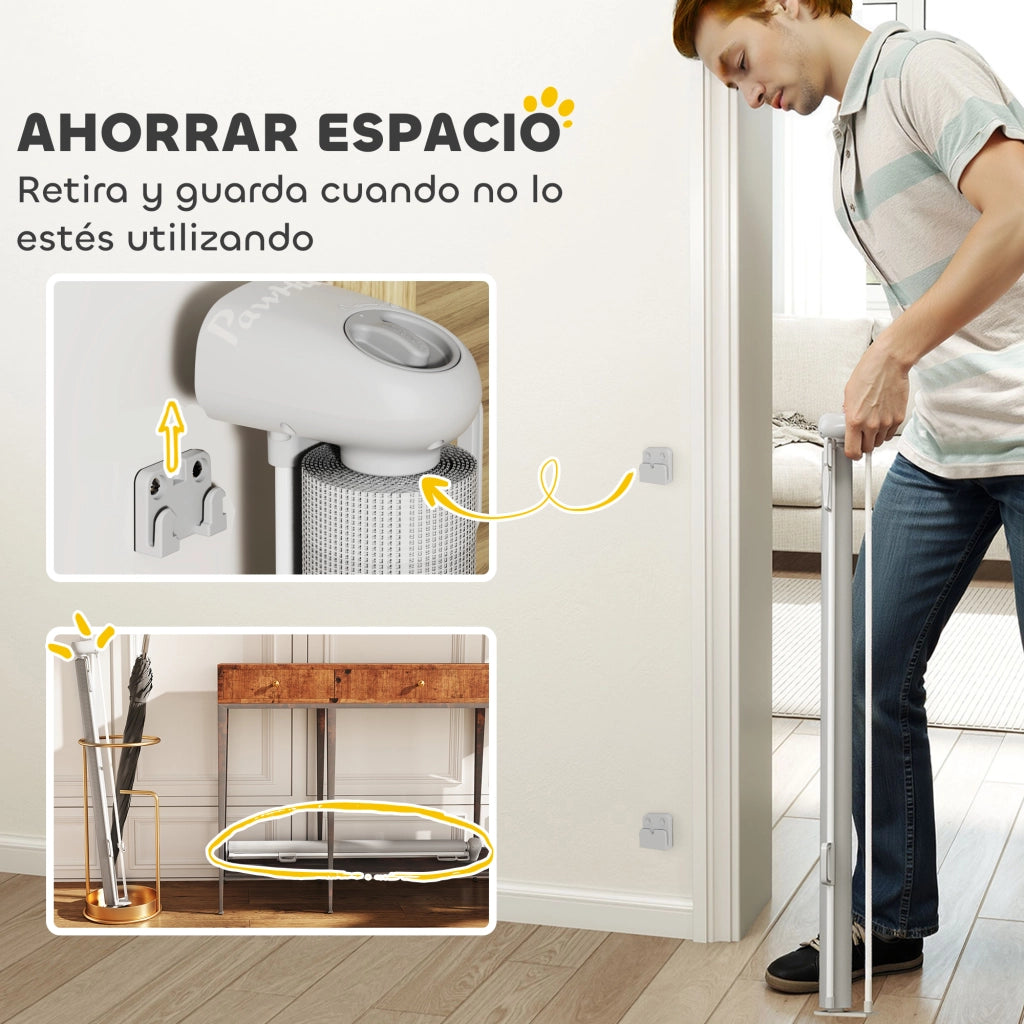 Barriera per cani retrattile 0-140 cm ¨C zephmum ¨C grigio