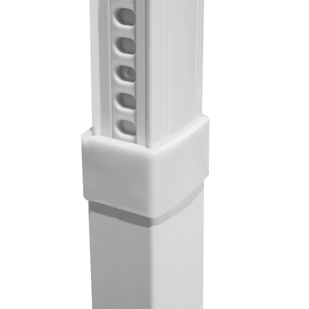 Ombrellone da giardino Sabbia Beige Baldacchino Palo in acciaio bianco 240 cm Resistente alle intemperie Cantilever con meccanismo a manovella