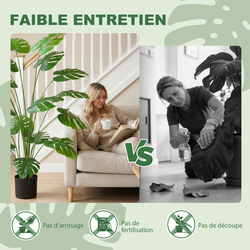 Pianta artificiale Monstera Deliciosa con vaso ¨C Minimal ¨C verde, altezza 150 cm