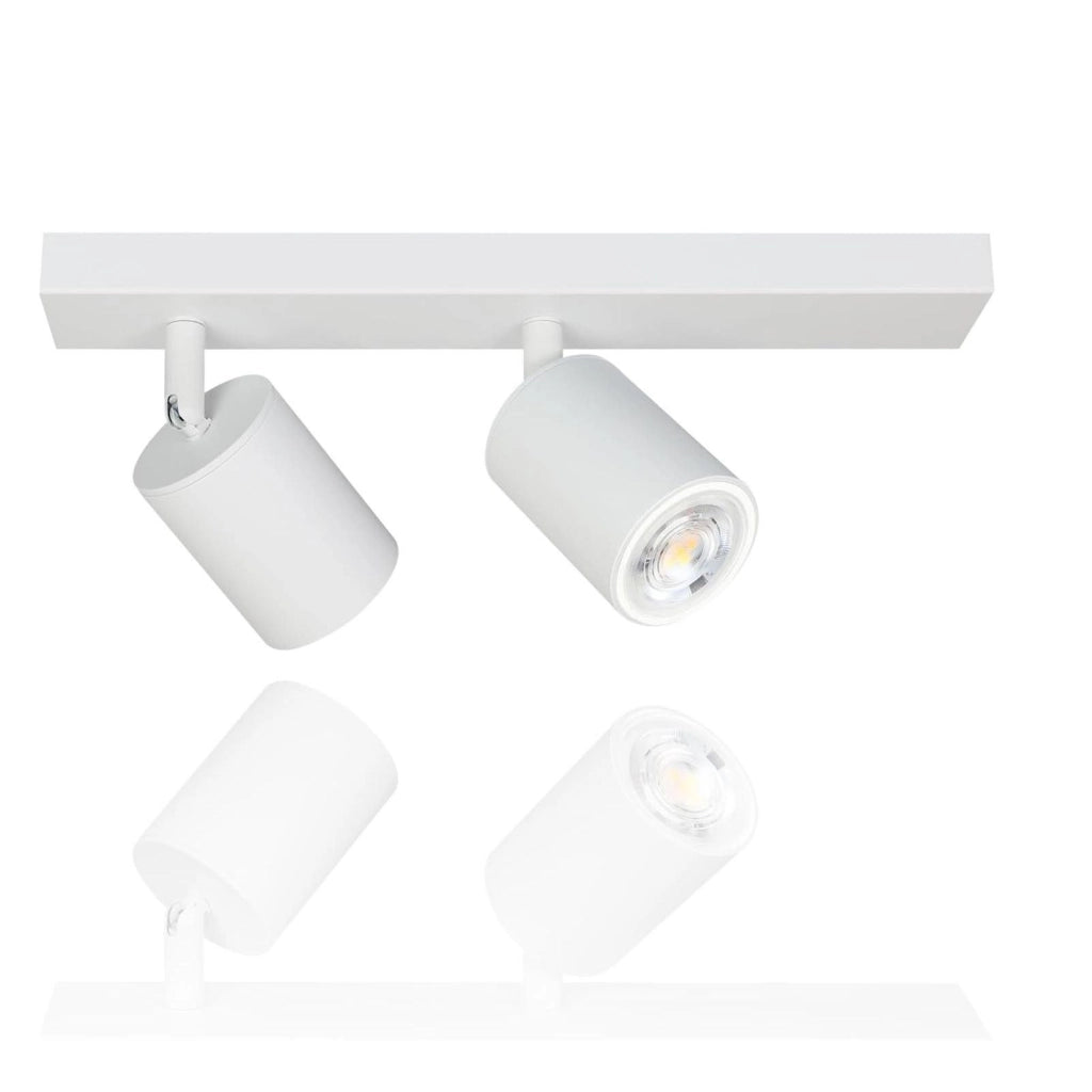 ZMH Faretto da soffitto bianchi 2 lampadine GU10 girevoli 350° max 25W
