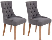 Set 2 Poltrone Pranzo Aberdeen in tessuto antico chiaro,grigio scuro