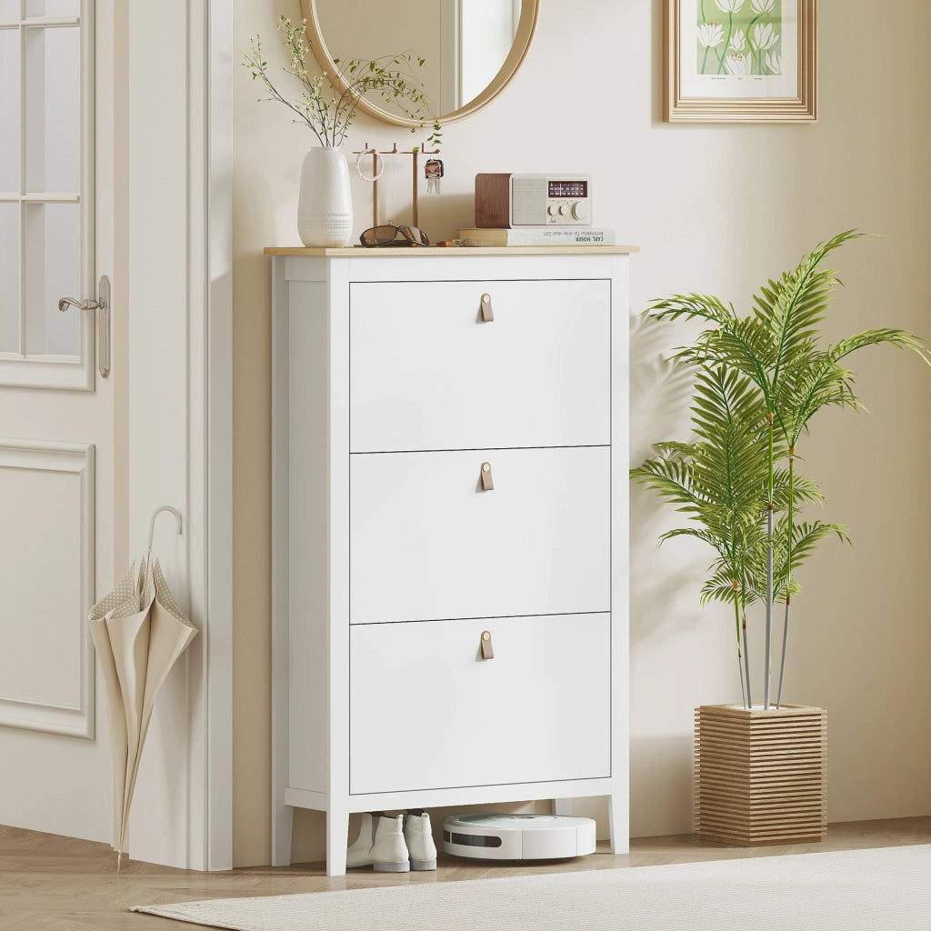 Scarpiera con cassetti e ripiani regolabili ¨C zephmum ¨C bianco 21 paia