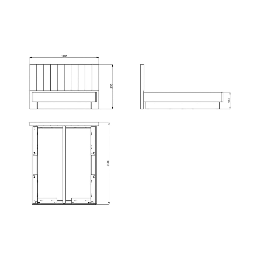 Letto Matrimoniale Byron, Letto Matrimoniale Dimensione Materasso 160x200 cm, Bianco
