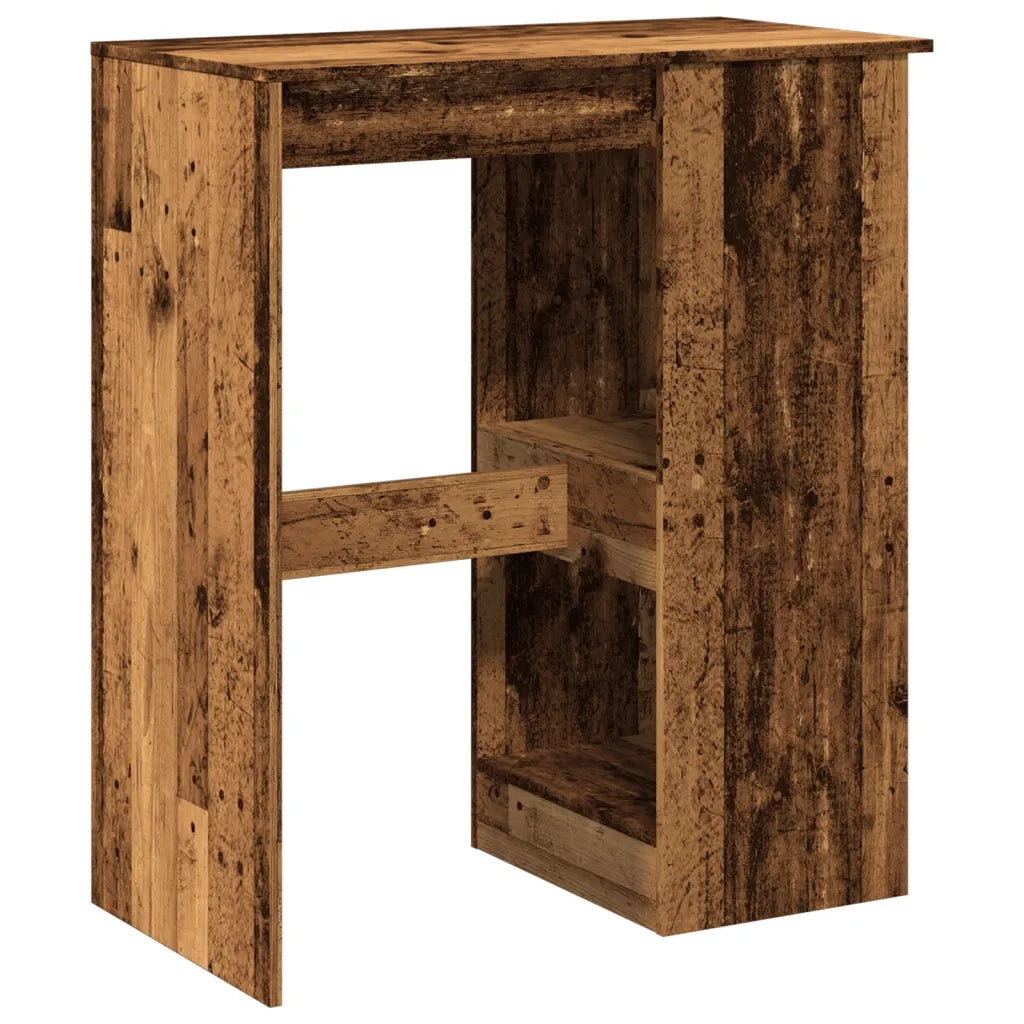vidaXL Tavolo Bar con Rastrelliera Antico 90x47,5x103,5 cm Multistrato
