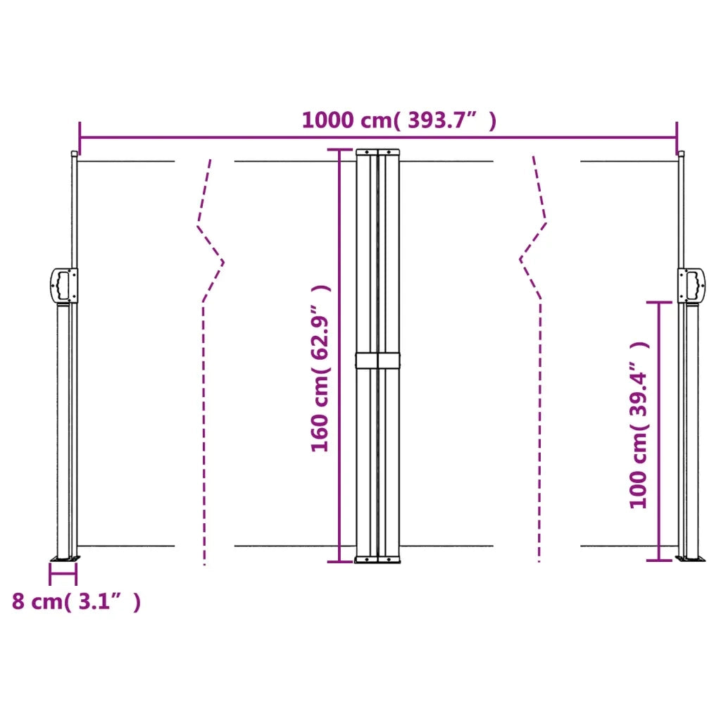 Tenda da Sole Laterale Retrattile Blu 160x1000 cm 4004731