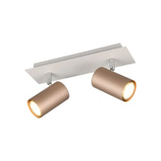 LÚZETE - SPOT DA SOFFITTO/PARETE 2 LUCI IN METALLO COFFEE/GRIGIO GU10 GRAFTON