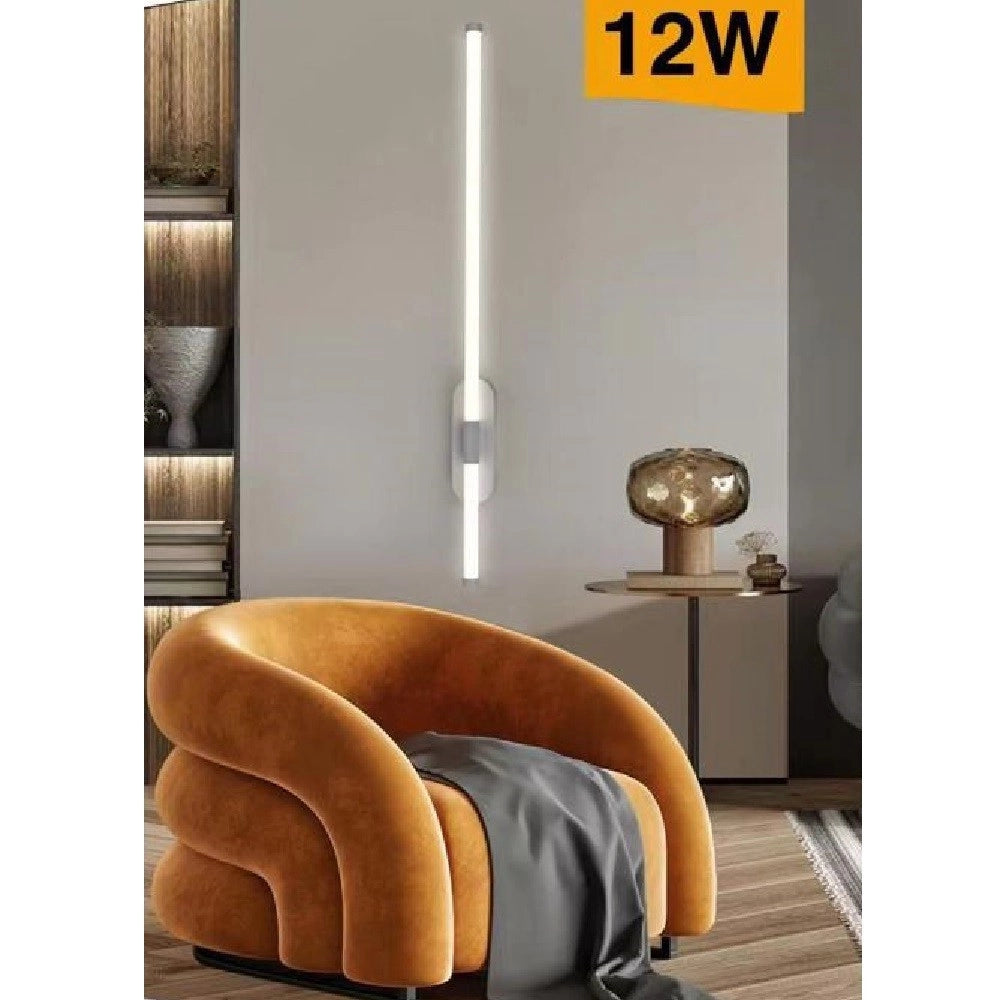 Trade Shop - Applique A Led 12 Watt Tubo Lungo Bianco Moderno Luce Fredda Calda Naturale E80 -
