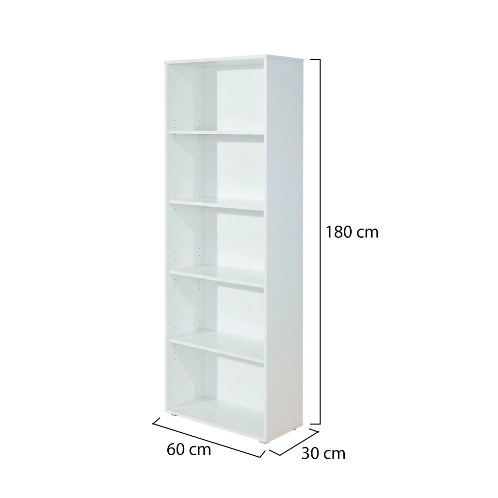 Biblioteca Erba, Libreria 4 Ripiani, 60x30x180h cm Bianco