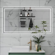 AICA Specchio da bagno  70 x 50 cm, dimmerabile, interruttore touch, Funzione Memoria, antiappannamento, 3 colori