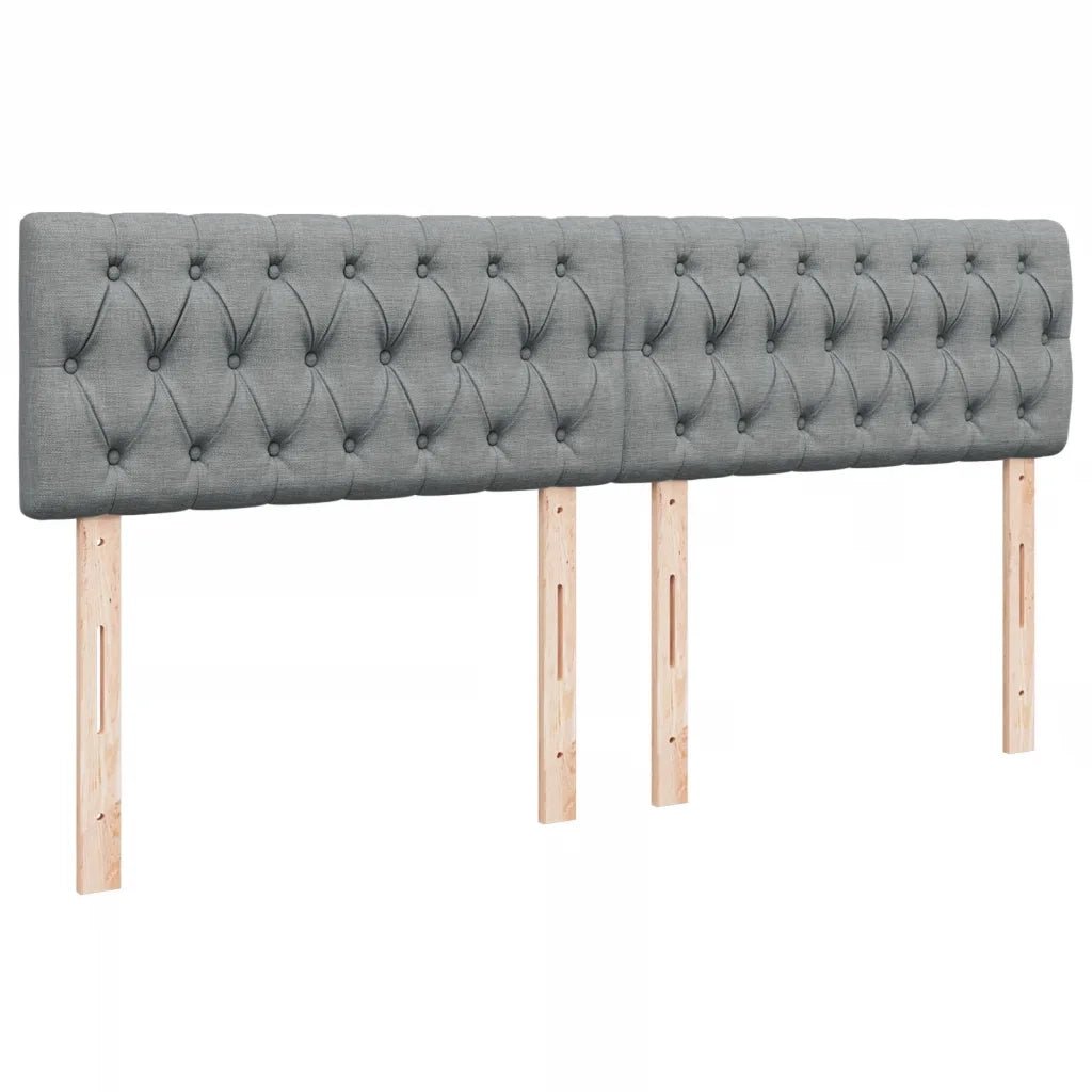 Giroletto a Molle con Materasso Grigio Chiaro 200x200cm Tessuto