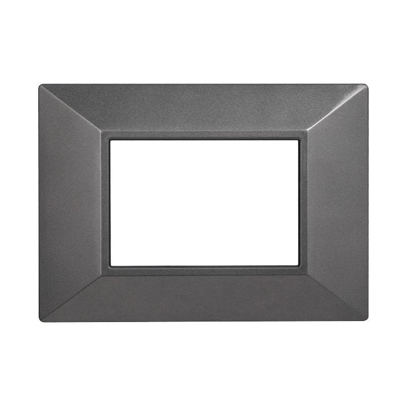Placca Piramide Serie Moon 3P Colore Acciaio Scuro Compatibile Con Bticino Axolute
