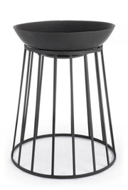 Set 2 Bracieri Acciaio Nero Moderno da Giardino 50 H63 - VULCANO