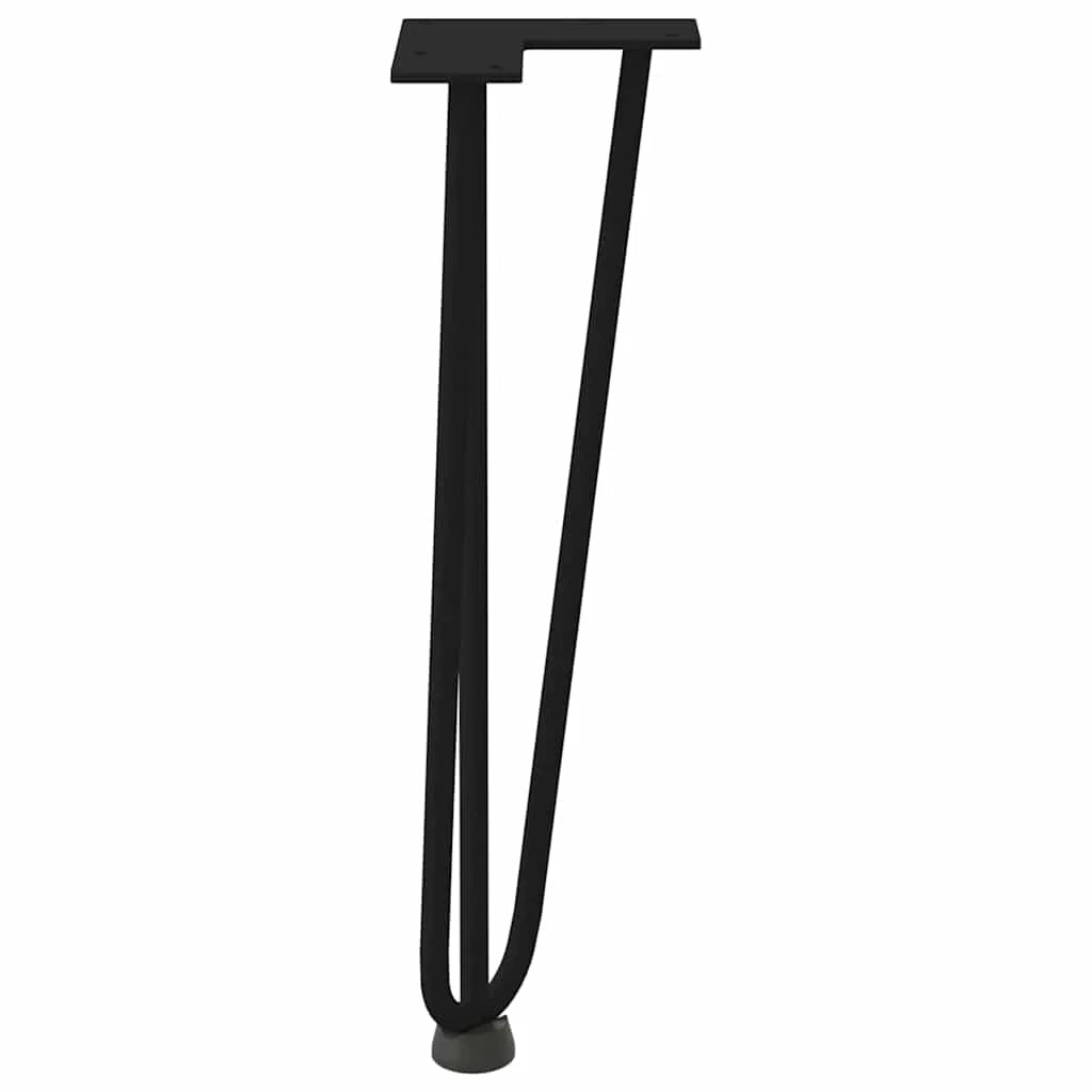 Set di 4 gambe a forcina per tavolino da caffè da 42 cm design moderno con piedini regolabili acciaio nero massiccio 02_0056739