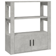Credenza-Buffet-Armadio da cucina Grigio Cemento 80x30x90 cm in Legno Multistrato