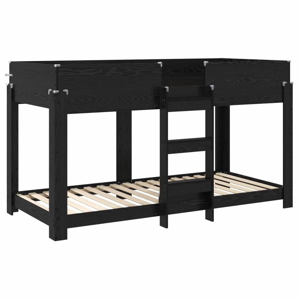 Letto a Castello per Bambini Rovere Nero 80 x 200 cm 3410524