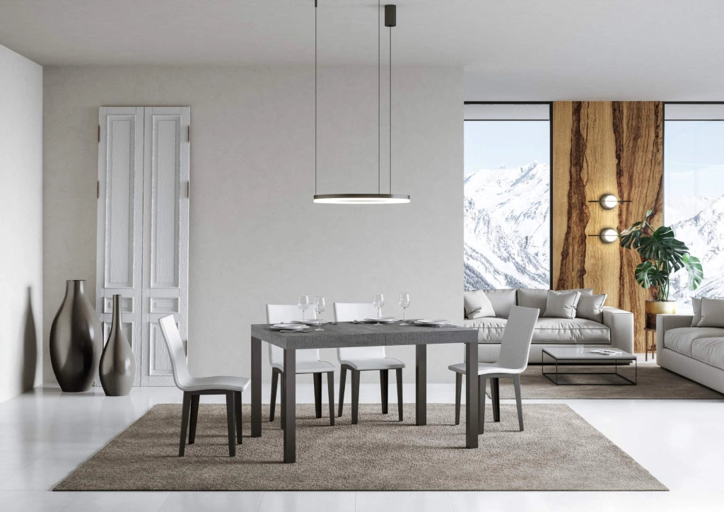 Tavolo allungabile 90x130/390 cm Every Cemento telaio Antracite