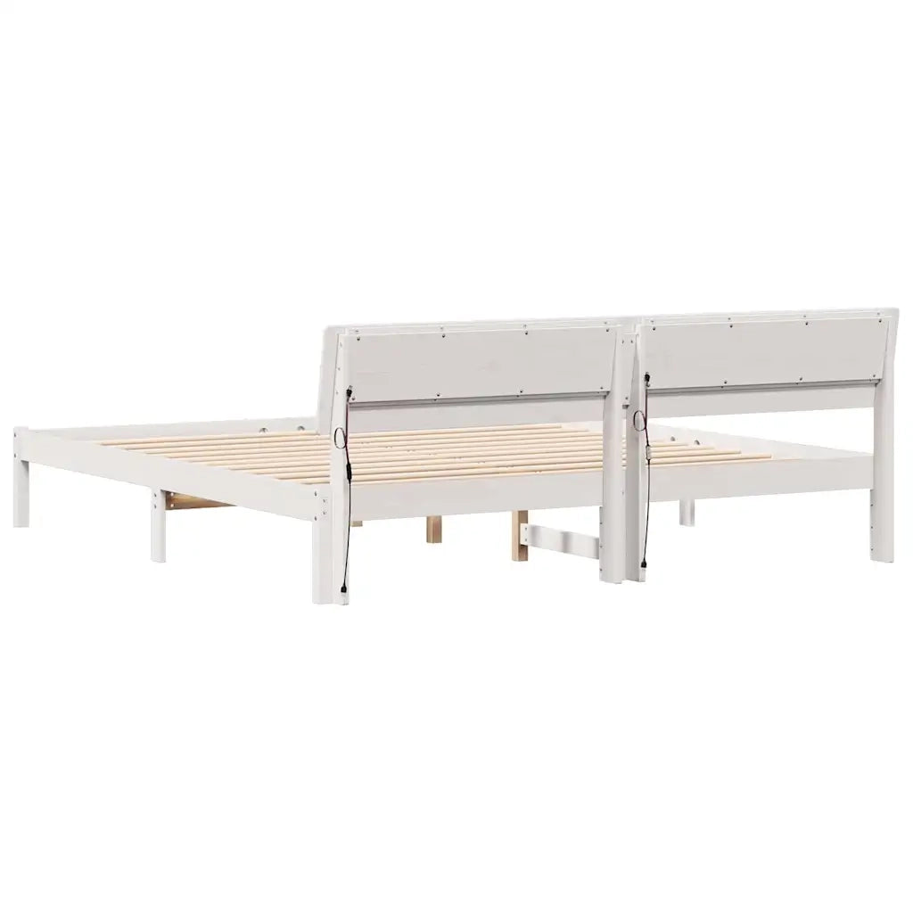 Struttura del letto Bianco 200 x 200 cm Pino massello