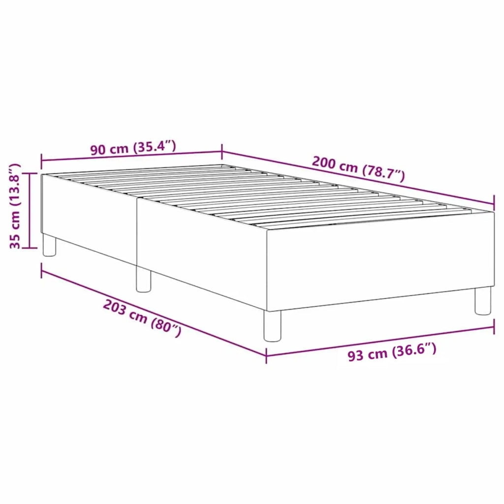 Struttura letto piattaforma-Giroletto-Rete del Letto Blu 90 x 200 cm Tessuto in Cords