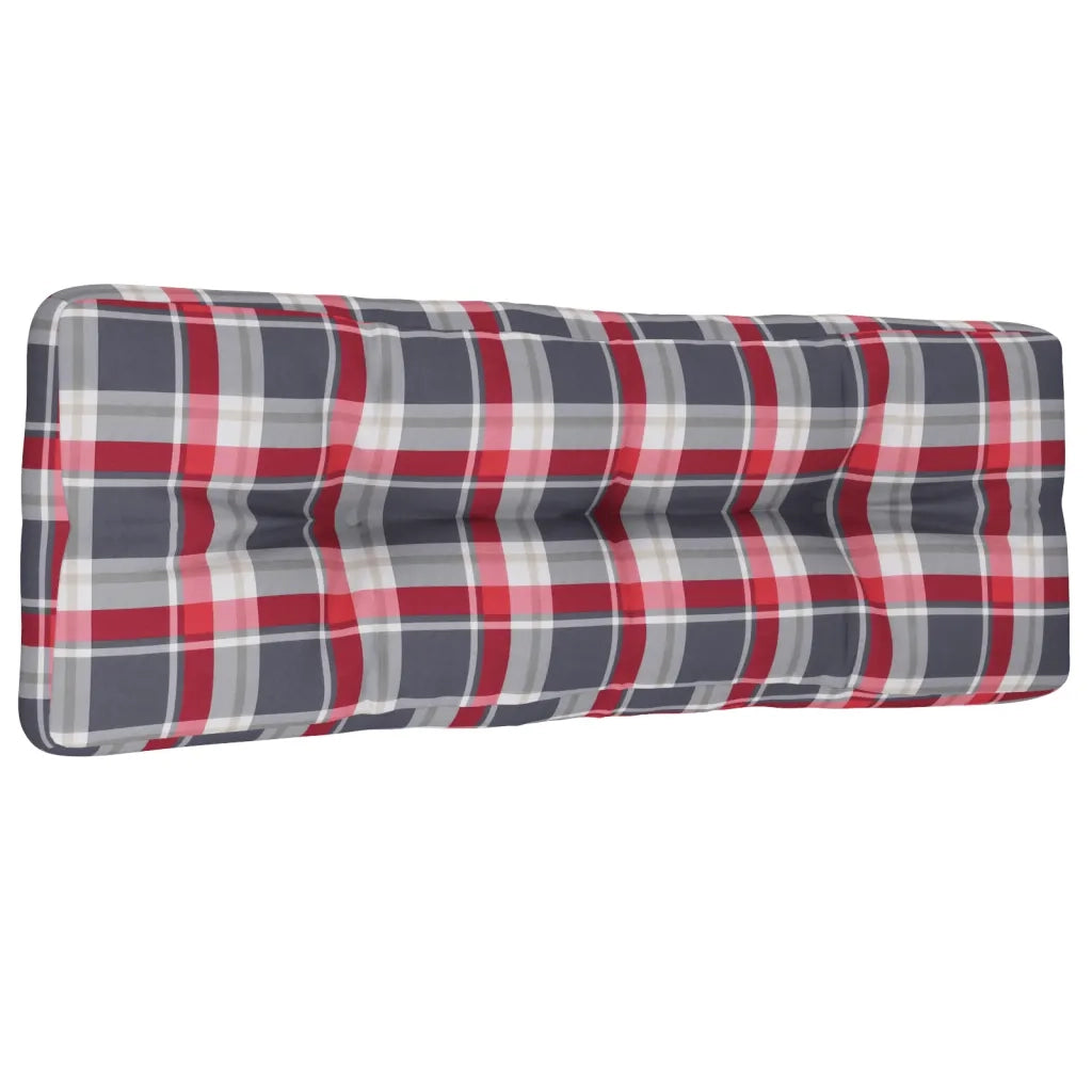 Cuscino per Pallet a Quadri Rossi 120x40x12 cm in Tessuto