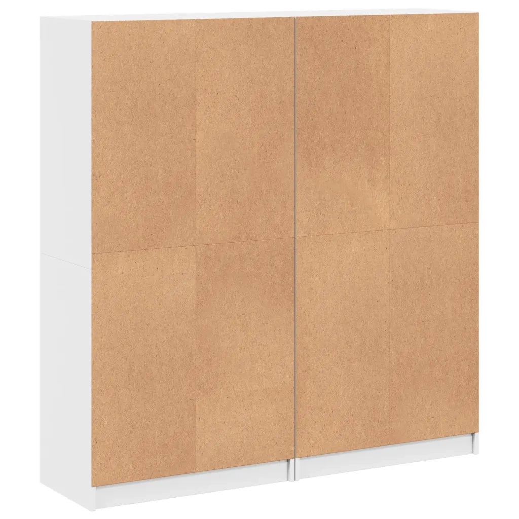 Libreria con Ante Bianca 136x37x142 cm in Legno Multistrato