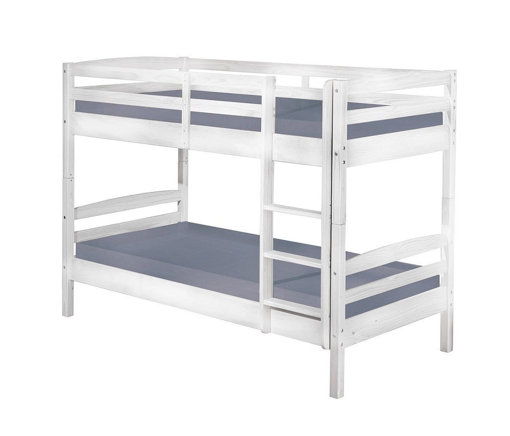 LETTO A CASTELLO ANNIKA 90x200 PINO MASSELLO BIANCO DIVISIBILE IN 2 LETTI DOGHE INCLUSE