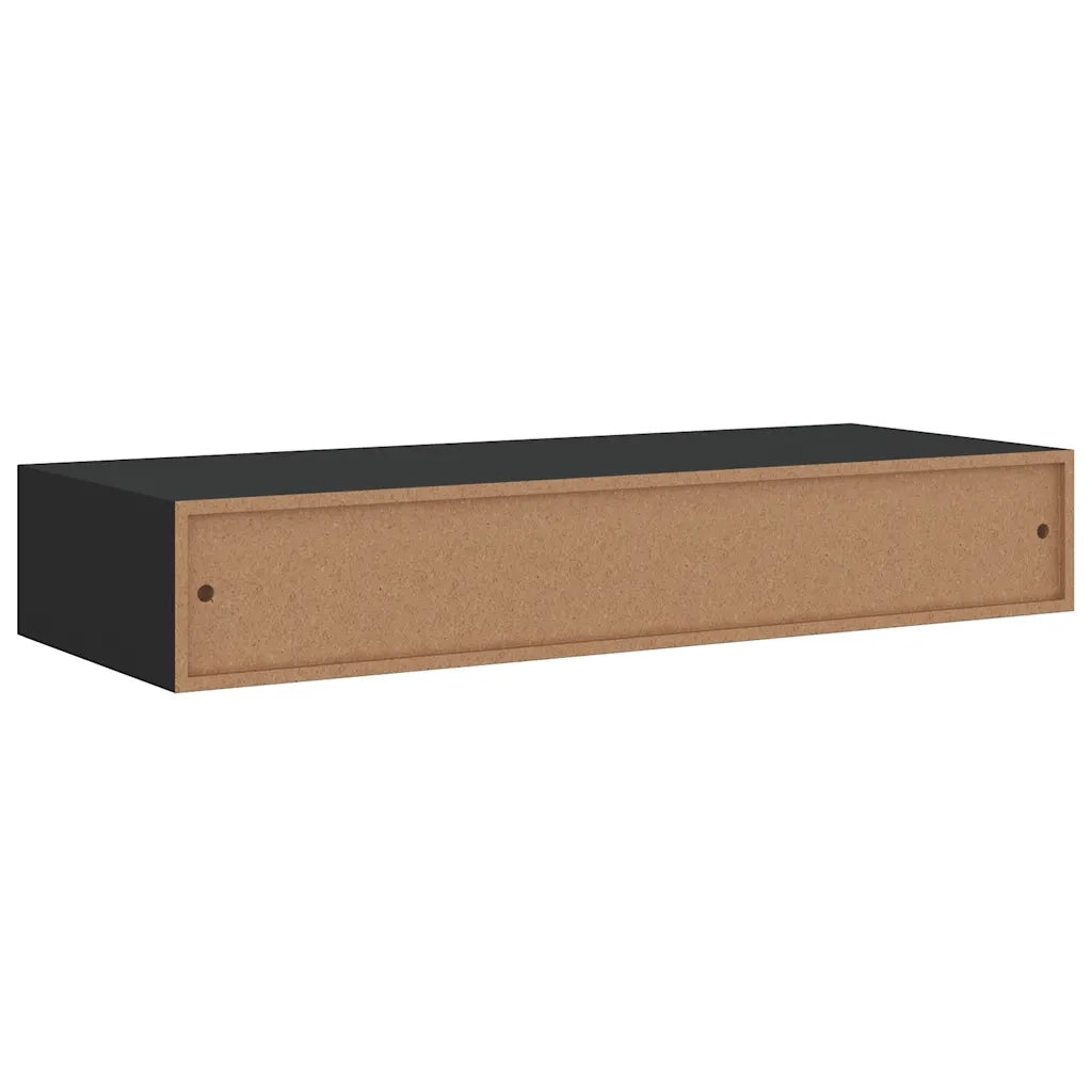 Scaffali con Cassetti da Parete 2 pz Neri 60x23,5x10 cm MDF 330258
