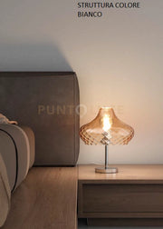 LUMETTO BIANCO VETRO PICCOLO AMBRA 1191BI-PT-AM