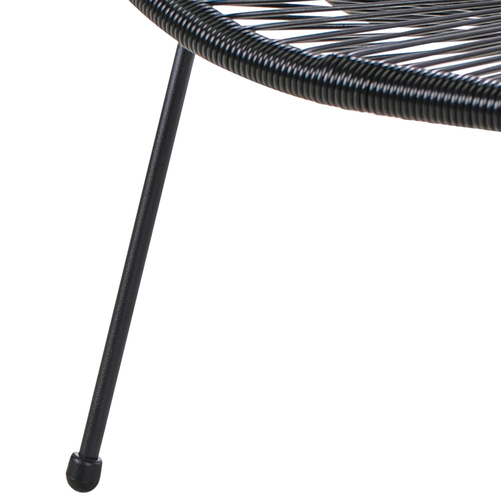 Panca giardino acciaio Rattan nero 114 cm rotonda Soggiorno moderno spaghetti da esterno