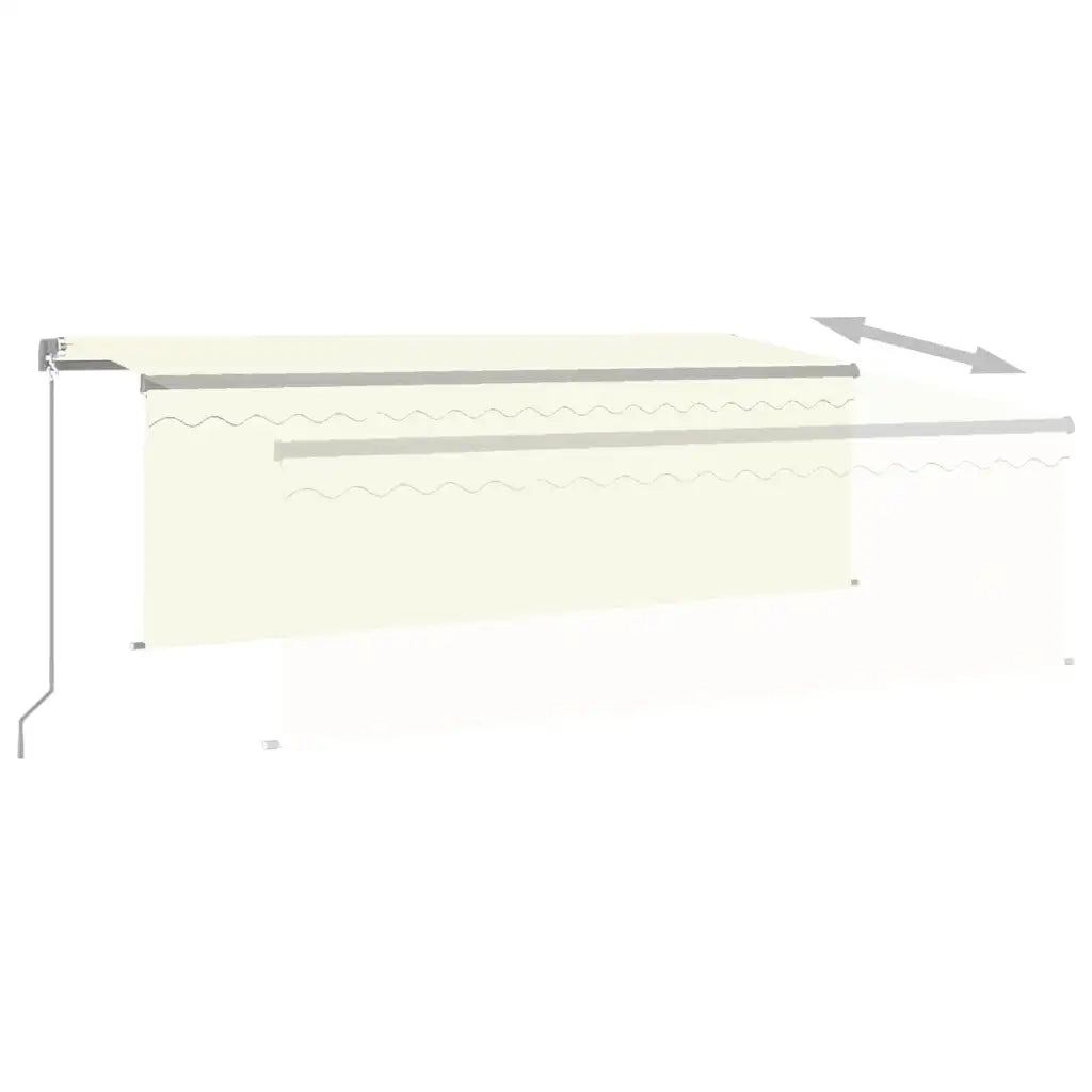Tenda da Sole Retrattile Manuale con LED 4x3 m Crema 3069422