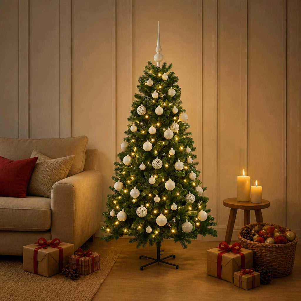 Albero di Natale artificiale con palline 120 cm 150 LED 3461420