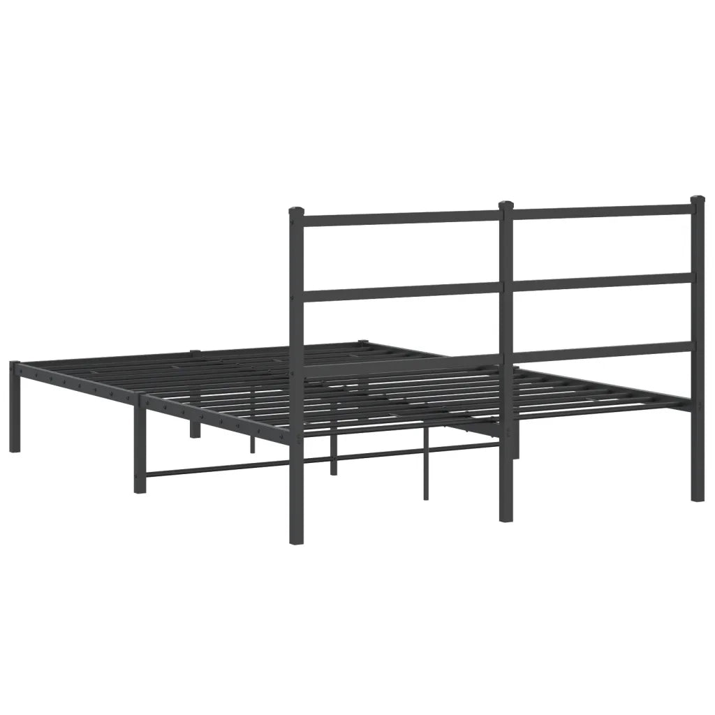 Giroletto con Testiera in Metallo Nero 135x190 cm 355364